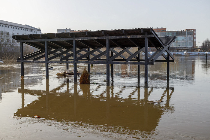Заплыв у детского городка, затопленное кафе и завораживающая водная гладь: фоторепортаж с набережной в центре Тулы