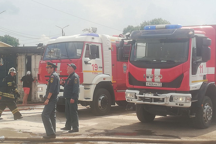 В Туле загорелось кафе на Центральном рынке