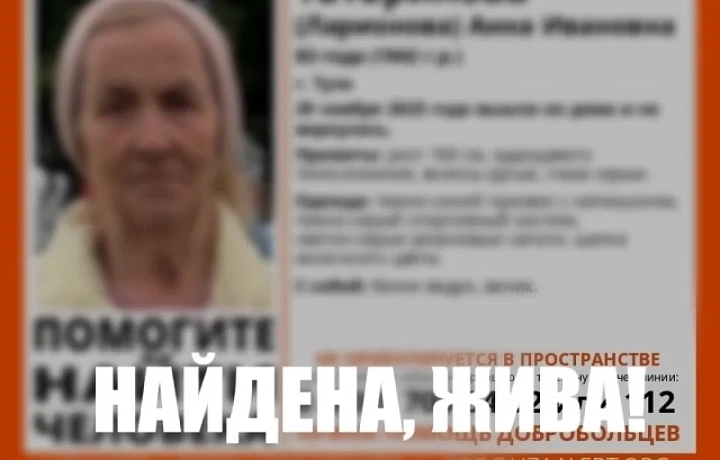 Пропавшую в Туле пенсионерку нашли живой