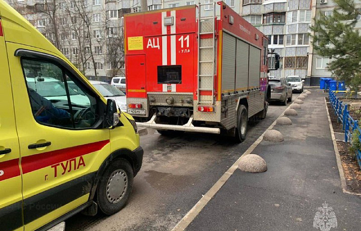 Во время пожара в девятиэтажке в Туле пострадал пенсионер