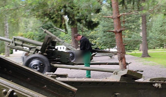 В Новомосковске мужчина на глазах у детей помочился на пушку в Парке Памяти и Славы