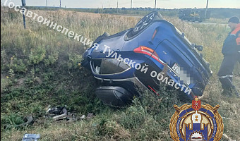 В Щекинском районе водитель на Haval улетел в кювет при обгоне