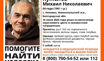 Пропавший под Белгородом 64-летний мужчина может находиться в Тульской области
