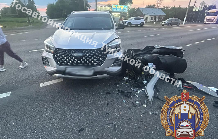 Водитель Chery Tiggo сбил мотоциклиста на трассе М-2 в Щекинском районе