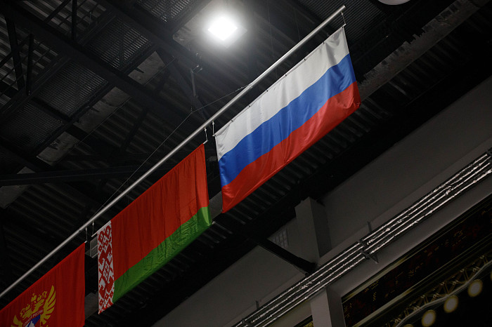 Фоторепортаж: как прошел матч между национальными сборными России и Беларуси