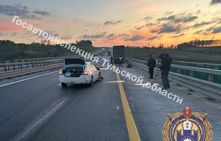 Водитель Nissan устроил ДТП на трассе М-4 в Тульской области и попал в больницу