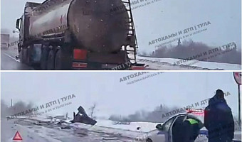 Опубликованы фото с места смертельной аварии на трассе М-2 «Крым» в Плавском районе