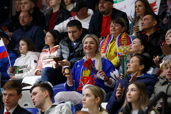 Фоторепортаж: как прошел матч между национальными сборными России и Беларуси