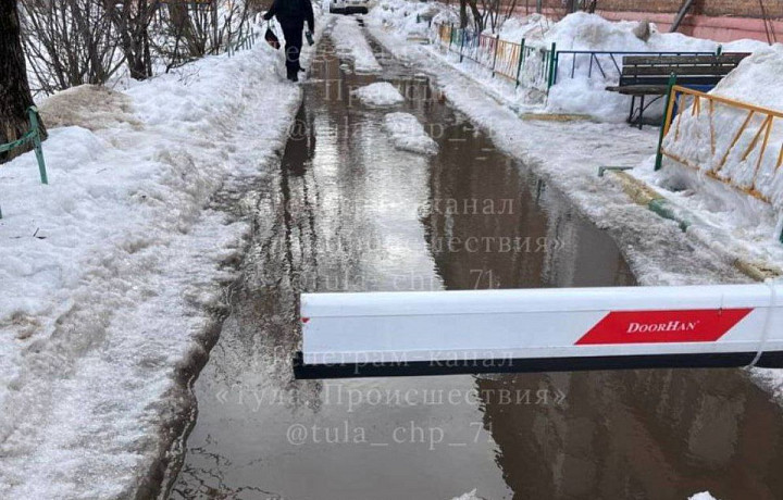 В Туле затопило дорогу на улице Сойфера