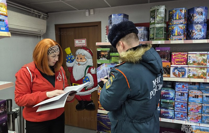 Спасатели МЧС проверили точки продажи пиротехники в Туле