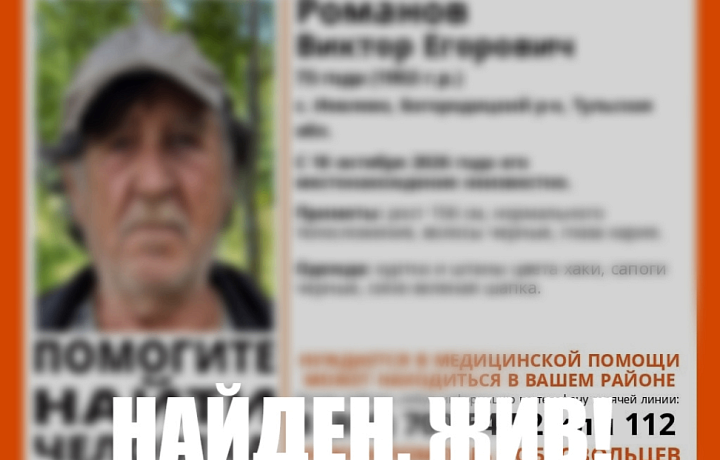 Пропавший в Богородицком районе 73-летний пенсионер найден живым