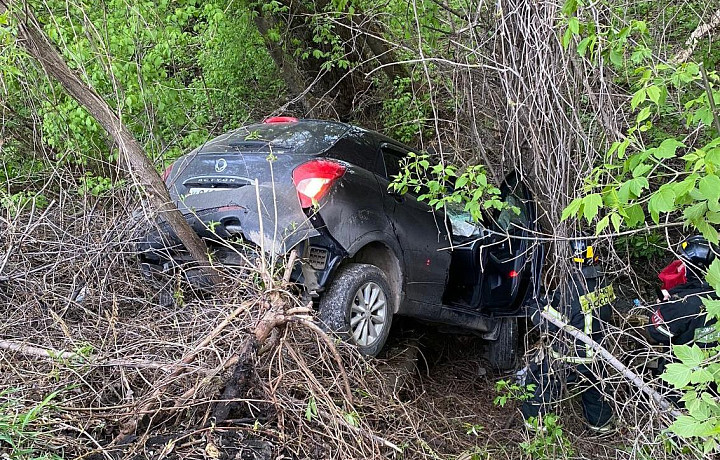 В Новомосковске пенсионерка на SSANGYONG улетела в кювет