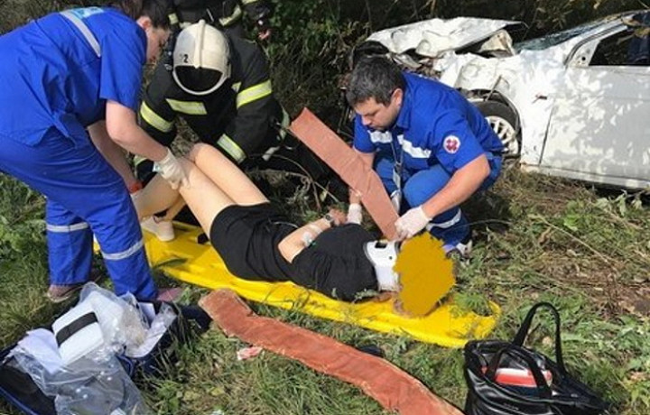 Легковушка врезалась в дерево в Новомосковске: пострадал один человек