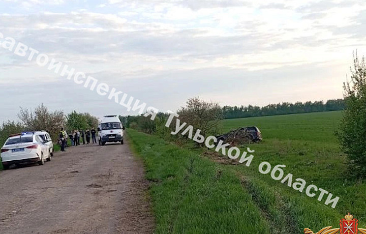 Внедорожник слетел в кювет и опрокинулся в Богородицком районе