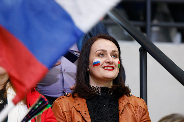 Фоторепортаж: как прошел матч между национальными сборными России и Беларуси