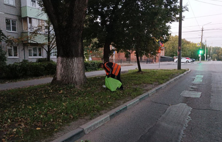 В Туле 12 сентября продолжается уборка дорог и тротуаров