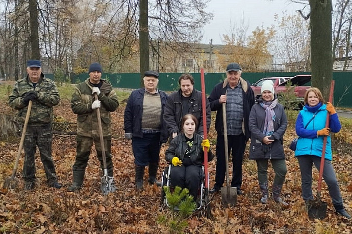 В Ясногорском городском парке высадили молодые саженцы сосны
