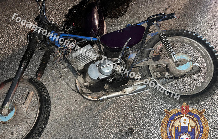 ﻿В Киреевском районе мотоциклист без прав слетел в кювет