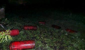 В Щекинском районе горела хозпостройка с газовыми баллонами
