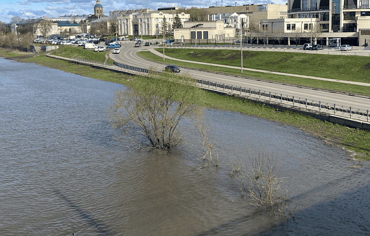 В Туле у Музея оружия из-за непогоды снова поднялся уровень воды в Упе