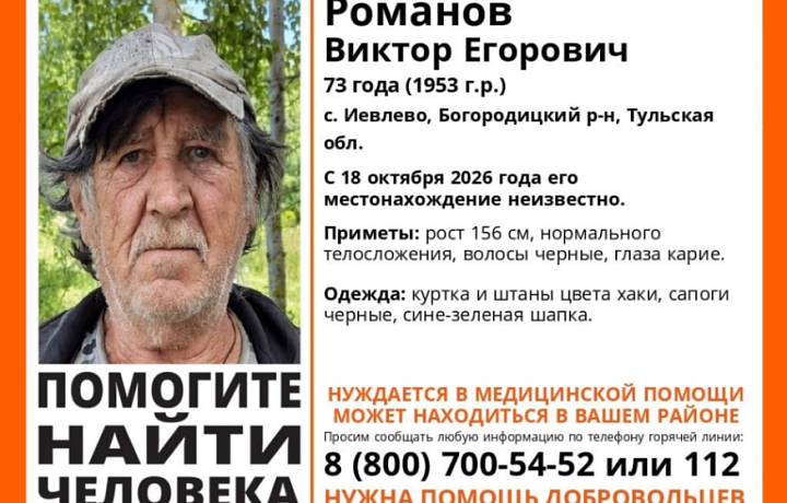 В Богородицком районе пропал 73-летний пенсионер в куртке цвета хаки