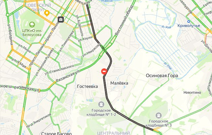 В Туле перекрыли движение по Новомосковскому шоссе