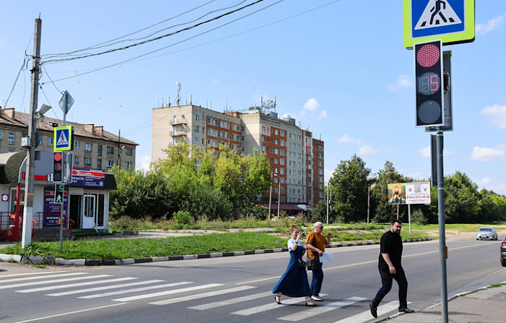 В Новомосковске появились новые пешеходные переходы с кнопкой вызова