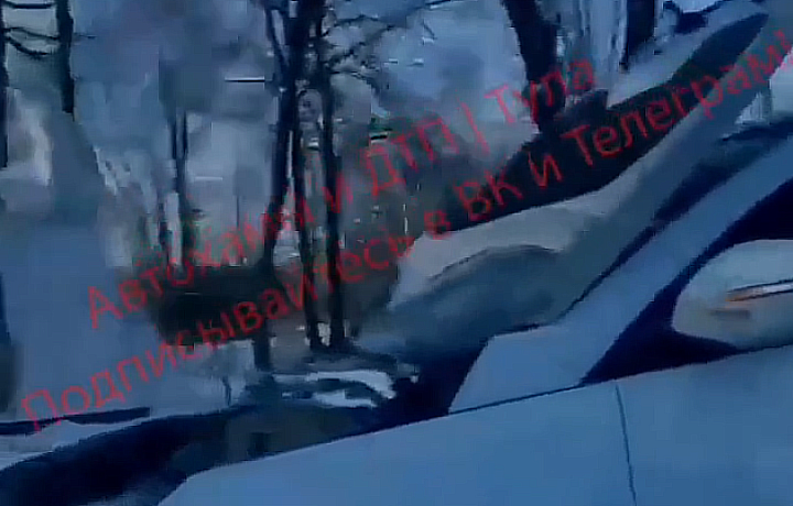 Под Тулой на трассе М-2 водителю перекрыл видимость поднятый капот автомобиля
