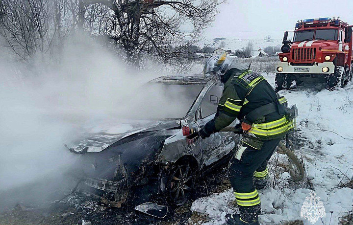 Легковой автомобиль сгорел в Ефремовском округе
