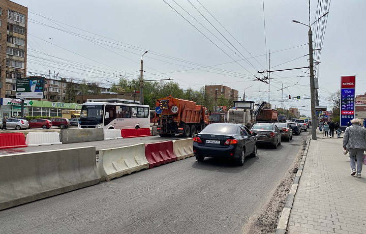 Администрация Тулы прокомментировала ситуацию с организацией движения на проспекте Ленина из-за ремонта дороги