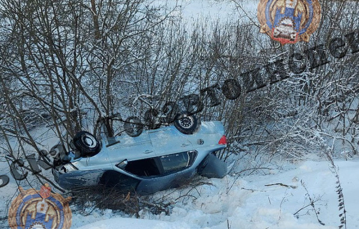 На трассе М-2 в Алексинском районе иномарка слетела в кювет