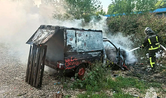 На улице Дружбы в Новомосковске сгорел легковой автомобиль