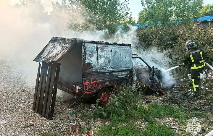 На улице Дружбы в Новомосковске сгорел легковой автомобиль