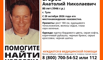 В Туле пропал 80-летний пенсионер в бордовой куртке и серой кофте