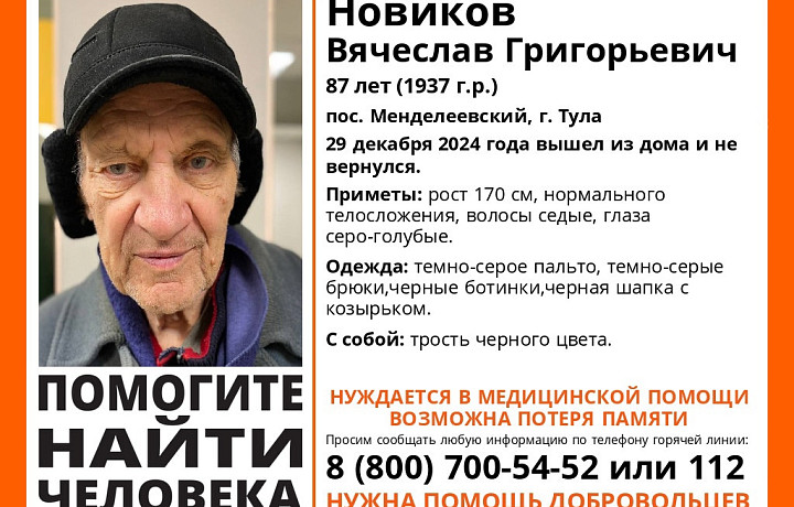 В Туле пропал 87-летний пенсионер