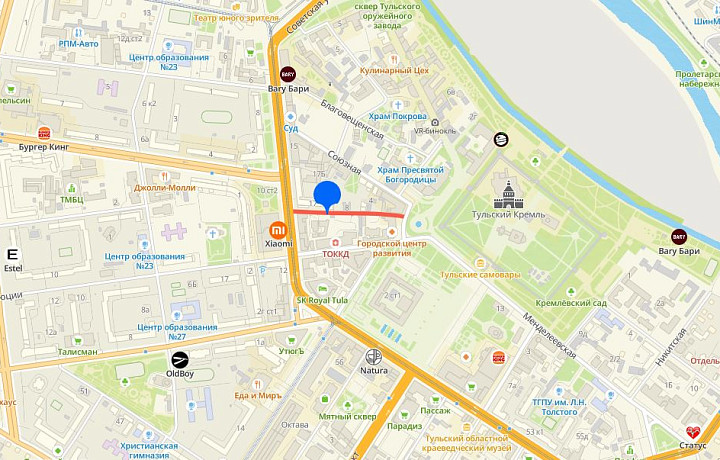 В Денисовском переулке в Туле 26 апреля ограничат движение транспорта