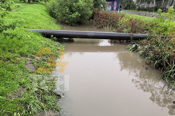 В тульской Рогожне резко повысился уровень воды после проливных дождей