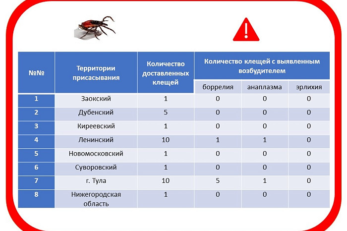 Названы территории наибольшей активности клещей в Тульской области в апреле