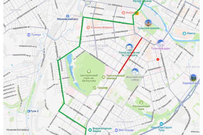 Движение электротранспорта ограничат в центре Тулы с 18 по 24 сентября