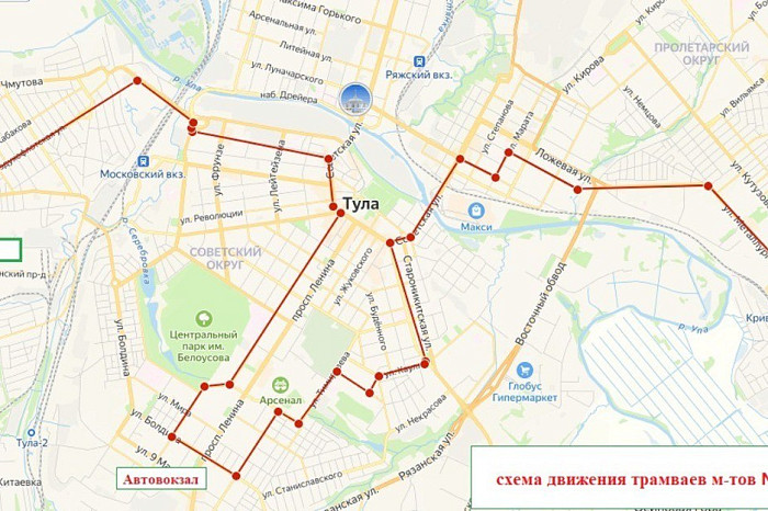 Схему движения трамваев на проспекте Ленина в Туле поменяют с 7 февраля Схему движения трамваев на проспекте Ленина в Туле поменяют с 7 февраля