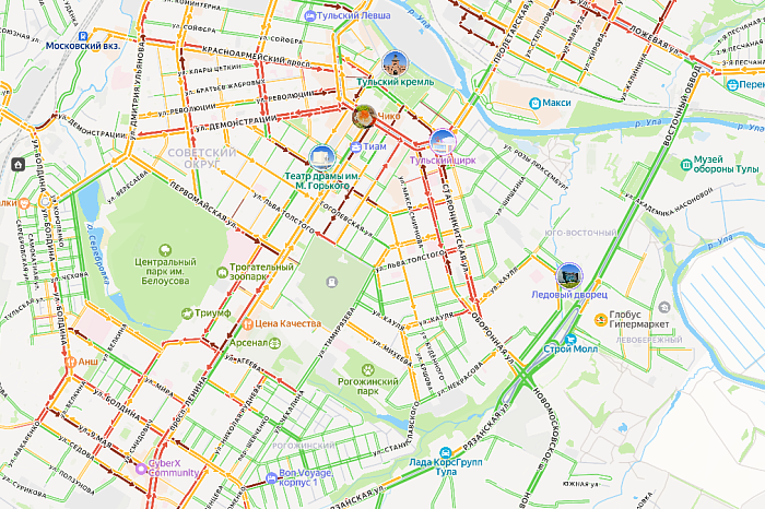 Тула встала в сильных пробках в первый рабочий день года