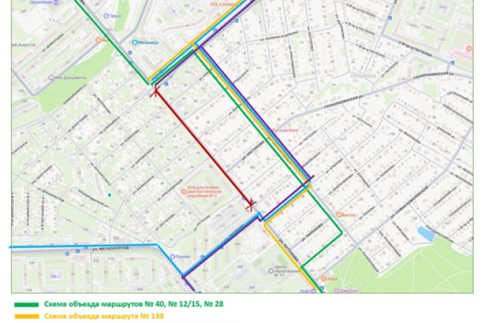Тулякам представили схему объезда места падения обломка БПЛА на улице Кутузова