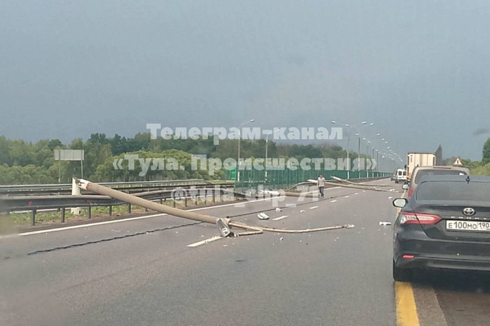На трассе под Венёвом женщина на иномарке уронила шесть столбов На трассе под Венёвом женщина на иномарке уронила шесть столбов