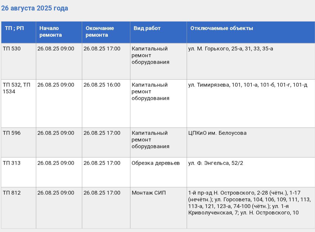 Фото: Тульские городские электрические сети