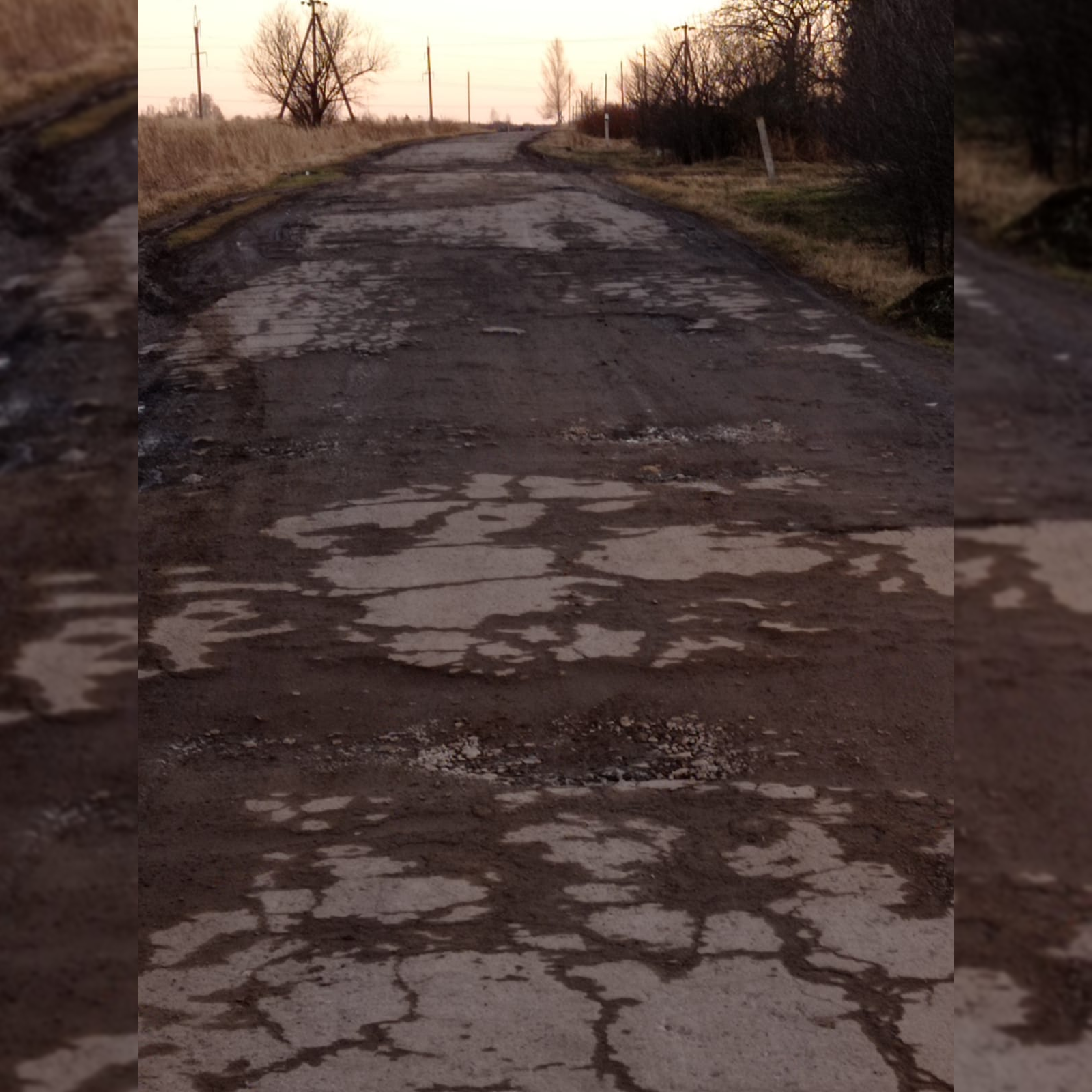 На фотографии: дорога до ремонта