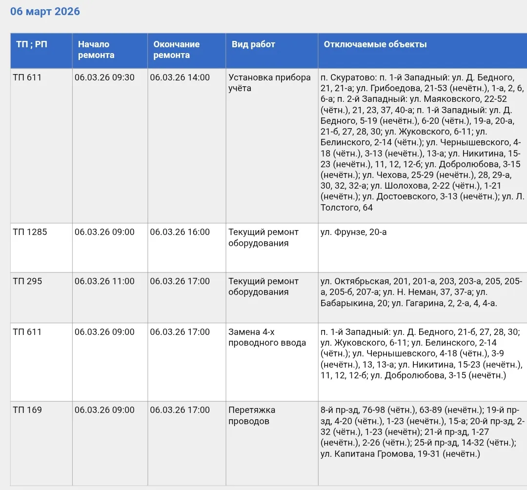 Фото: Тульские городские электрические сети