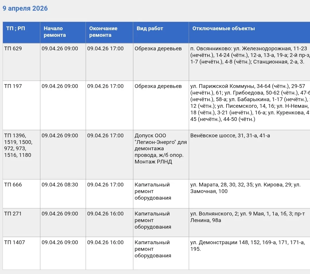 Фото: Тульские городские электрические сети
