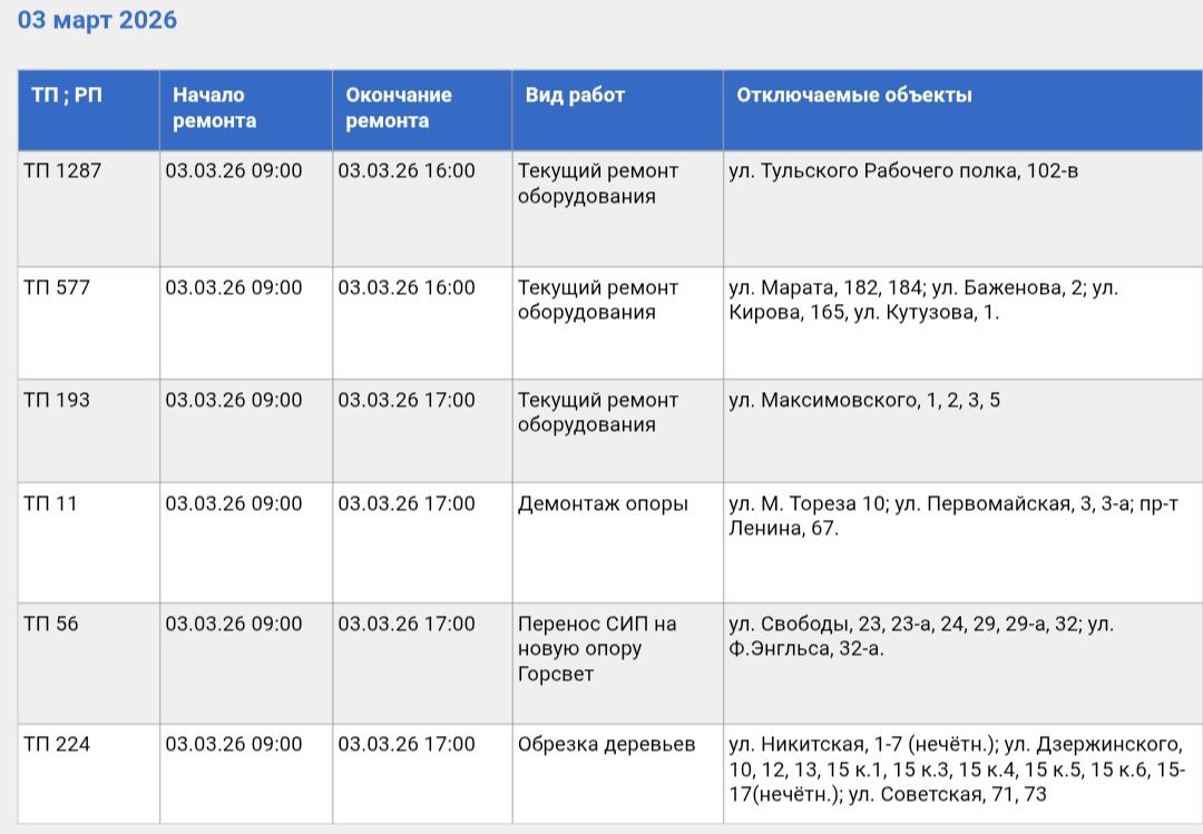 Фото: Тульские городские электрические сети