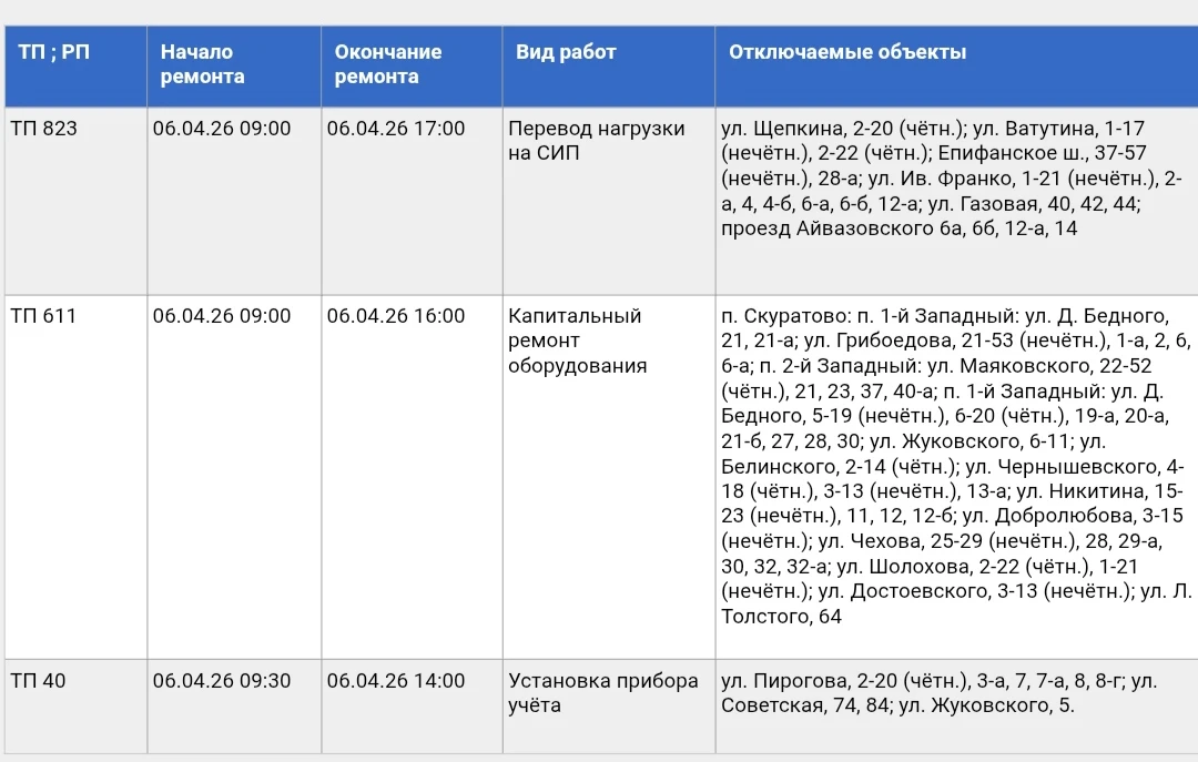 Фото: Тульские городские электрические сети