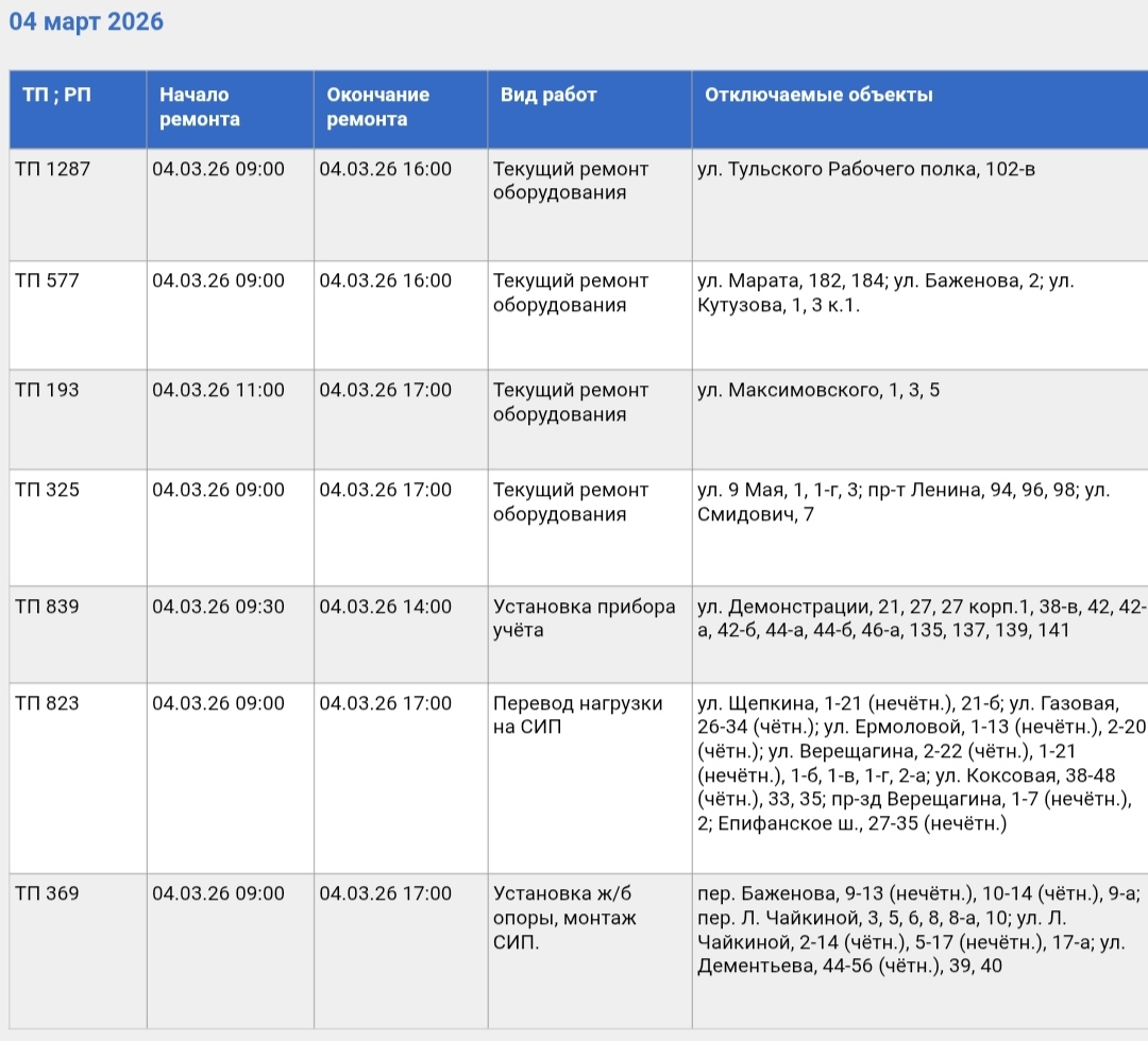 Фото: Тульские городские электрические сети
